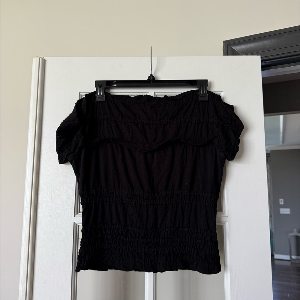 Vintage Zara Off the Shoulder Black Top